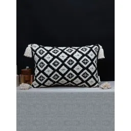 ANWYN Black & Grey Geometric Rectangle Cushion Covers-picture-14