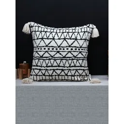 ANWYN Black & Off White Geometric Square Cushion Covers-picture-41