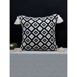 ANWYN Black & Off White Geometric Square Cushion Covers-picture-31