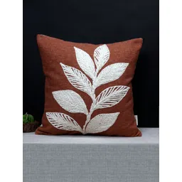 ANWYN Rust & Off White Embroidered Square Cushion Covers-picture-30