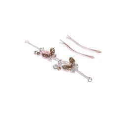 Anxvi Set Of 3 Rose Gold Beaded Metal Tiara-picture-28