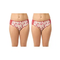 aoba Erotissch Pack Of 2 White & Pink Floral Print Thongs-picture-37