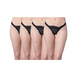 aoba Erotissch Pack Of 4 Black Lace Thongs-picture-26