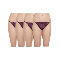 aoba Erotissch Pack Of 4 Purple Lace Thongs-picture-22
