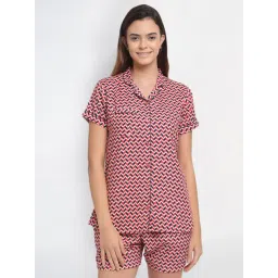 aoba Erotissch Pink & Blue Printed Shirt Shorts Set-picture-24