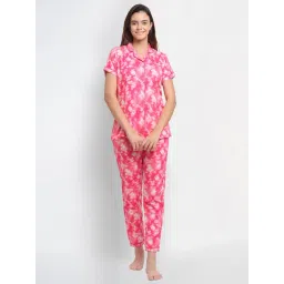 aoba Erotissch Pink Printed Shirt Pyjama Set-picture-18