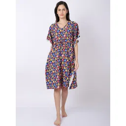 aoba EROTISSCH Women Blue Printed Kaftan Nightdress-picture-10
