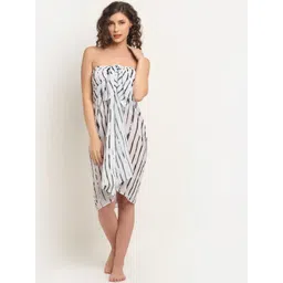 aoba EROTISSCH Women White & Black Animal Print Swimwear Cover up Sarong-picture-10