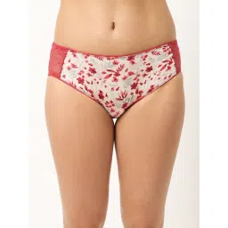 aoba Erotissch Pack Of 4 White & Pink Floral Print Thongs image 2