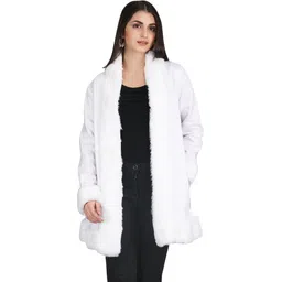 aol Fleece Solid Coat For Women-picture-28