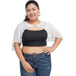 aol Women's Hand Embroidered Georgette Ponchos-picture-48