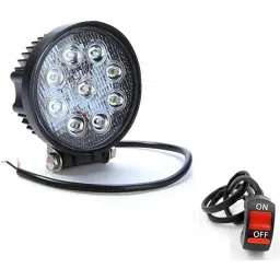 AOW 9 LED (White) Super Bright Spot Light Fog Lamp for Royal Enfield 350 Twin Spark (18 W) Pack of 1- with Handle Bar Mounting On-Off Switch-picture-36