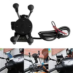 AOW Bike X-Grip Mobile Phone Holder with USB Charger for Yamaha Ray Z (Mirror Fitting)-picture-45