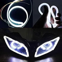AOW Flexible 30cm Long Headlight Neon LED DRL Tube (WHITE) For Bullet Electra Delux (Single Pcs)-picture-10
