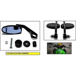 AOW Handle Bar End Side Mirror Rear View Ovel Mirror for Honda CB Hornet 160R (Set of 2)-picture-20