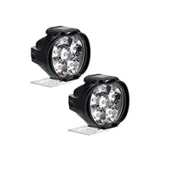 AOW LED Small Round Auxiliary Bike Fog Lamp Light Assembly White (Set of 2) with Switch Universal for All Bikes T-3-image-19