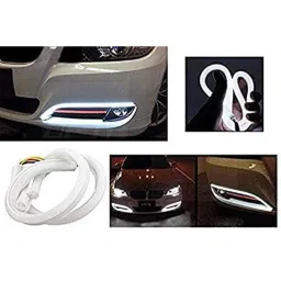 aow Meenu Arts Flexible 30cm Headlight Neon LED DRL Tube (White) for Tata Safari Storme (Pack of 2)-picture-23