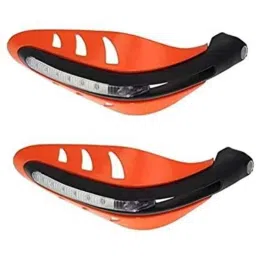 aow Meenu Arts Motorcycle Handguards with Led Light for 7/8 inch Grips - 300 * 140 * 110Mm (Orange) for Tvs Star Hlx 125-picture-15