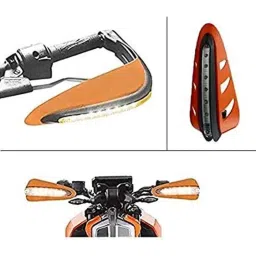 AOW Motorcycle Handguards with Led Light for 7/8 inch Grips - 300 * 140 * 110mm (Orange) for KTM 390-picture-23