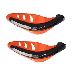 AOW Motorcycle Handguards with Led Light for 7/8 inch Grips - 300 * 140 * 110mm (Orange) for TVS Wego-picture-25