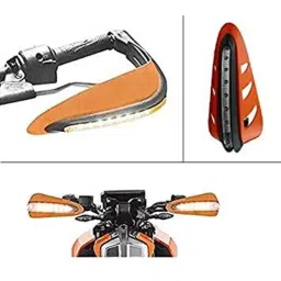 AOW Motorcycle Handguards with Led Light for 7/8 inch Grips - 300 * 140 * 110mm (Orange) Universal for All Bikes-picture-12