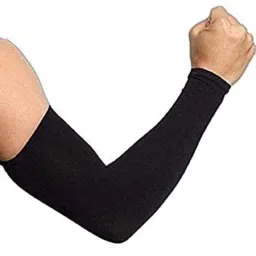 AOW Unisex Stretchable Fingerless Arm Protection Sleeves for Driving, Biking, Cycling (Black, Free Size) A-41-picture-37