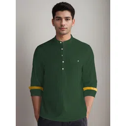 APEKTRA Band Collar Straight Cotton Kurta-picture-10