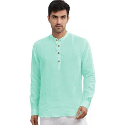 APEKTRA Men KurtaAPEKTRA Band Collar Slim Fit Short Kurta-picture-19