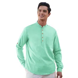 APEKTRA Men Slim Fit Band Collar Short Kurta-picture-20