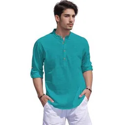 apektra Men Slim Fit Short Kurta with Mandarin Collar-picture-29