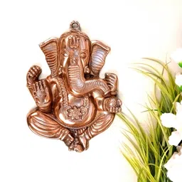 apka mart Bronze Ganesh Textured Metal Wall Hanging Decor-picture-20