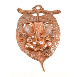 apka mart Copper Toned Textured Metal Ganesh Wall Hanging Decor-picture-24