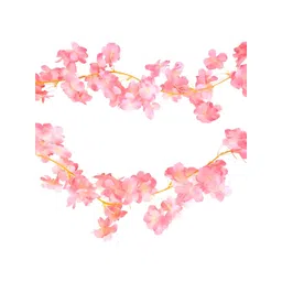 apka mart Pink & Yellow Hanging Cherry Blossom Artificial Flower-picture-19