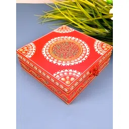 apka mart Red & White Printed Wooden Jewelry Box-picture-25