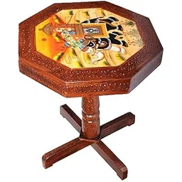 APKAMART Handcrafted Wooden Side Table Cum Stool/Hand Painted Wooden Stool (Brown) 20 Inch for Home Decor, Living Room Decor and Gifts-picture-10