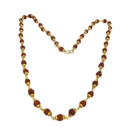 APNA KANHA Gold-Plated Rudraksha Mala Statement Necklace-picture-26