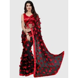 APNISHA Black Embroidered Sarees With Blouse image 1