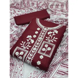 APNISHA Embroidered Pure Cotton Unstitched Dress Material-picture-27