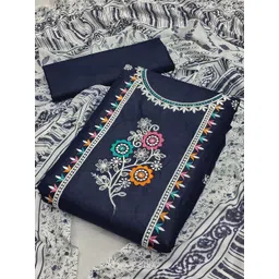 APNISHA Embroidered Pure Cotton Unstitched Dress Material-picture-28
