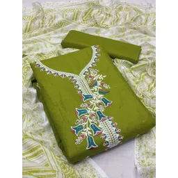 APNISHA Embroidered Pure Cotton Unstitched Dress Material-picture-29