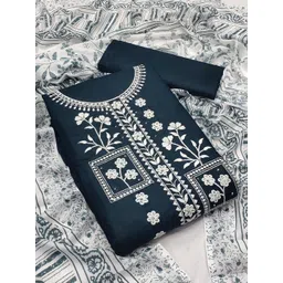 APNISHA Embroidered Pure Cotton Unstitched Dress Material-picture-35