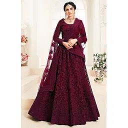 APNISHA Embroidered Sequinned Semi-Stitched Lehenga & Unstitched Blouse With Dupatta-picture-17