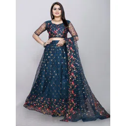 APNISHA Embroidered Sequinned Unstitched Lehenga & Blouse With Dupatta-picture-12