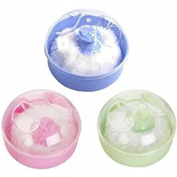 apoem Baby Powder Puff with Box Holder Container for New born baby and Kids set 3 pcs-picture-10