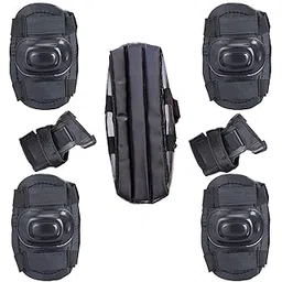Apolestar Protective Guard Kit, Skating Guard | Helmet, Elbow Guards, Knee Caps, Hand Gloves, Cycling Protection Set, Kids, Boys, Girls, Men & Women Multi Sports Gear Extreme Sports (6-12) (Black)-image-11