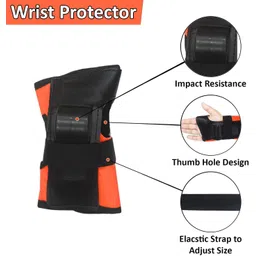 apolestar Kids Skating Guard Kit, Head, Knee, Elbow & Palm Guard 3-7 Yr (Orange) Skating Kit image 2