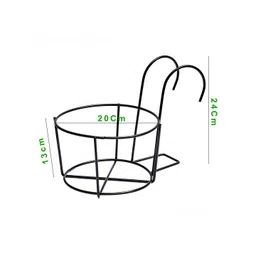 appeasy Black 2 Pcs Bucket Basket Metal Planters-picture-39