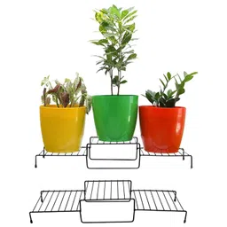 appeasy Black 2Pcs 3-Tier Rectangle Metal Planter Stands-picture-26
