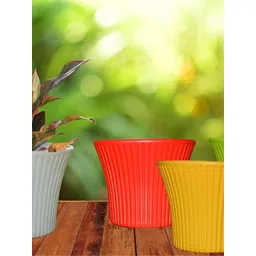 appeasy Red & Green 4Pcs Textured Planters-picture-28