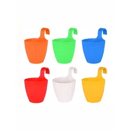 appeasy Yellow & Blue 6 Pieces Metal Hanging Planters-picture-38